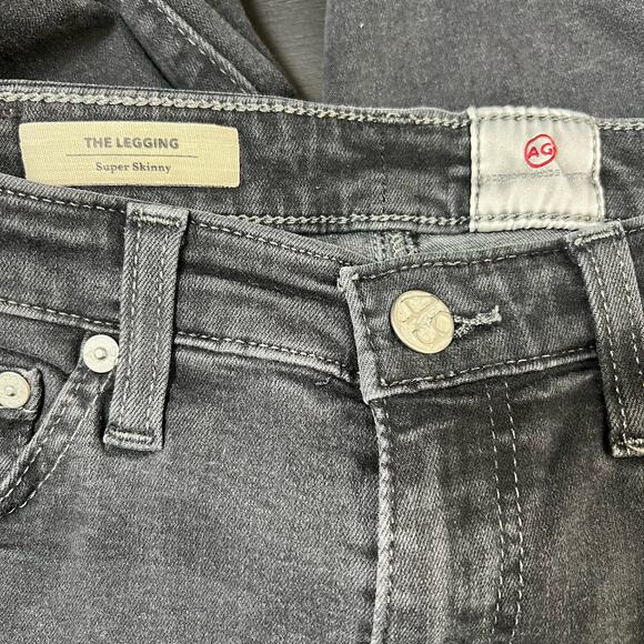 AG Adriano Goldschmied The Legging Super Skinny Black Denim Jeans Stretch 27 - Picture 8 of 10